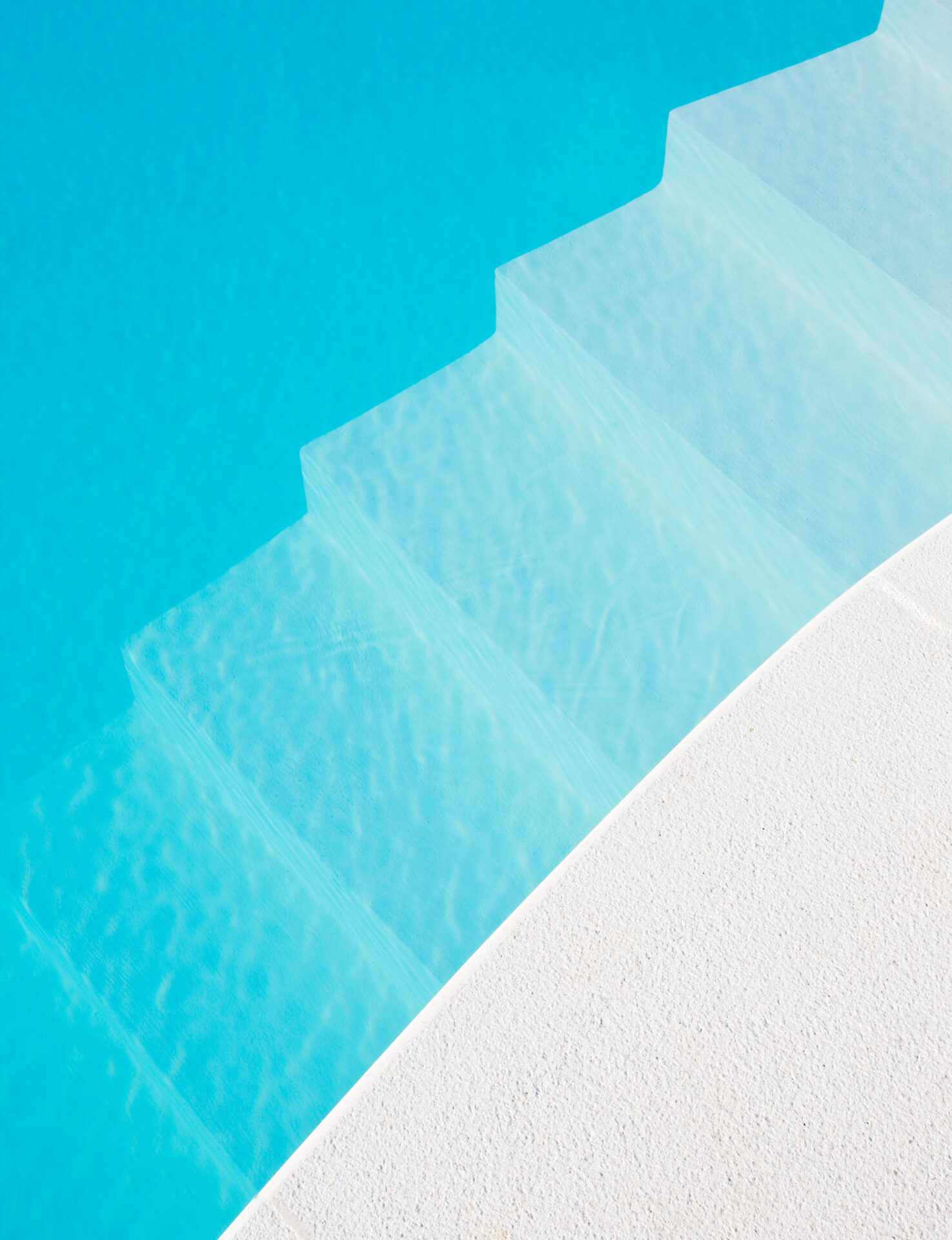 THE ROU ESTATE, CORFU: THE SWIMMING POOL – WHITE AND BLUE ABSTRACT IMAGE