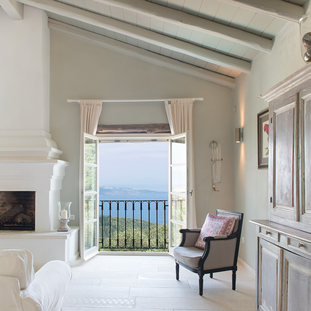Rou estate corfu greece, Interior of Villa Lavandula with views of the outside