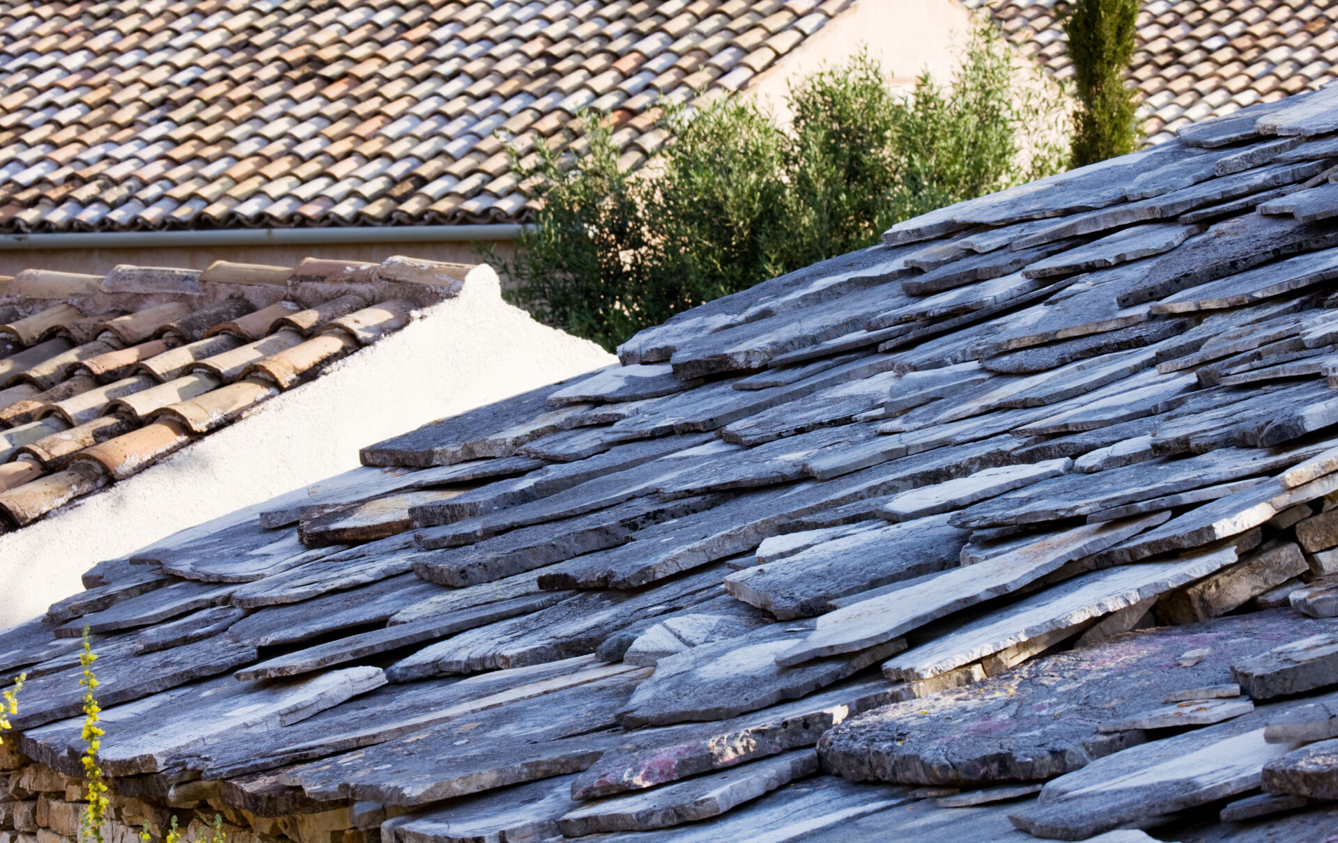 THE ROU ESTATE, CORFU SLATE AND TILED ROOFS